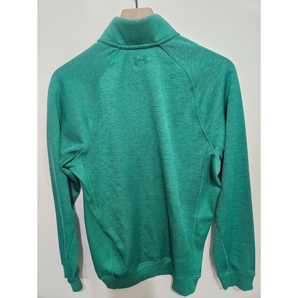 Under Armour ColdGear Mens Quarter Zip Pullover Green Heather Loose Fit Medium - Picture 7 of 7